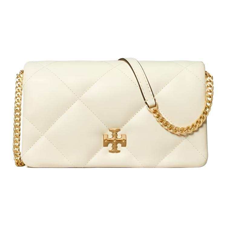 TORY BURCH Kira Leather Crossbody Bag, Shoulder Bag Mini Women's Warm White
