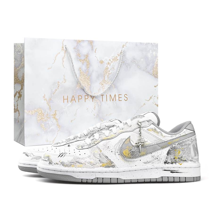 Nike Nike Big Special Shopping Bag Low top Skateboard Shoes Men's White Gray Silver
