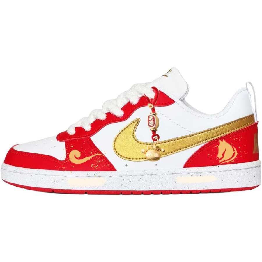 Nike Nike Court Borough RECRAF Cushioning, Wear Resistant Low top Kids' Skateboarding Shoes Red Unisex
