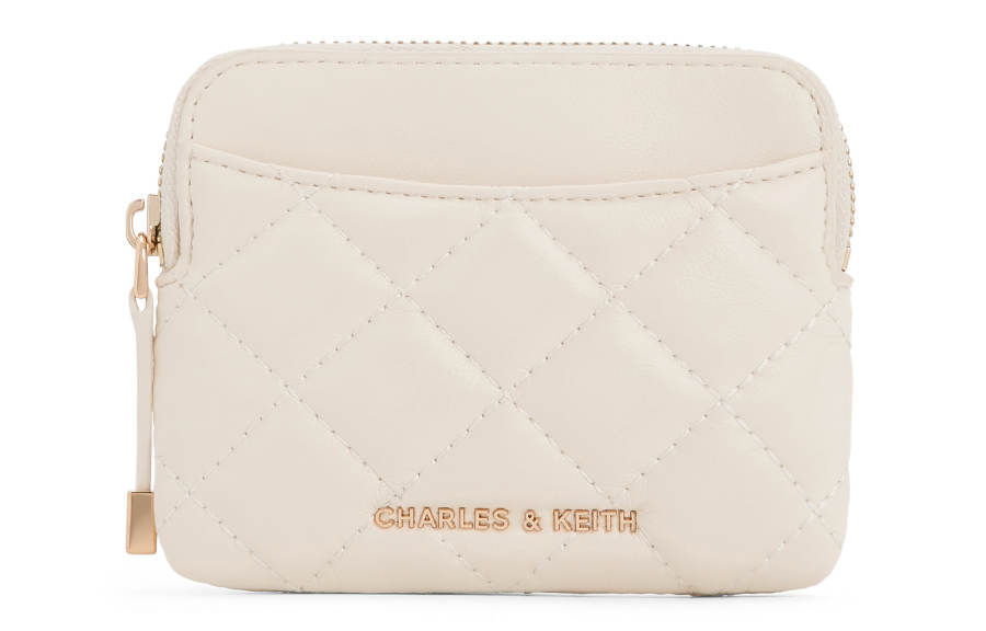 CHARLES&KEITH Pu Wallet Mini Women's Black/Cream Milk White
