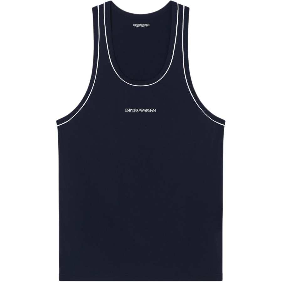 EMPORIO ARMANI Tank Tops Men's Marine Blue Crew Neck Moderate Other