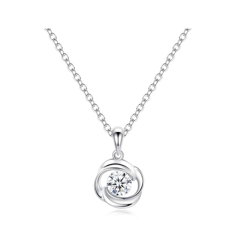 Barbie 999 Silver Zircon Necklaces Women's