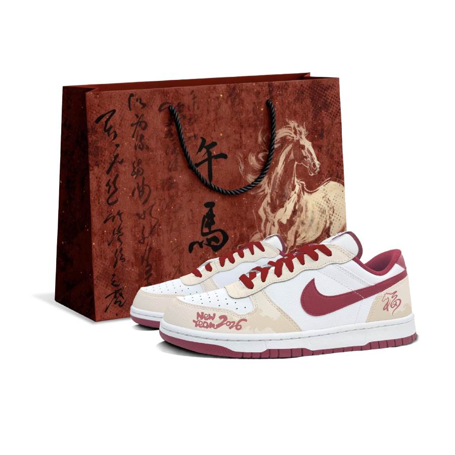 Nike Nike Big Low Lux Wealth Golden Horse Shopping Bag Cushioning Lightweight Low top Skateboard Shoes Men's