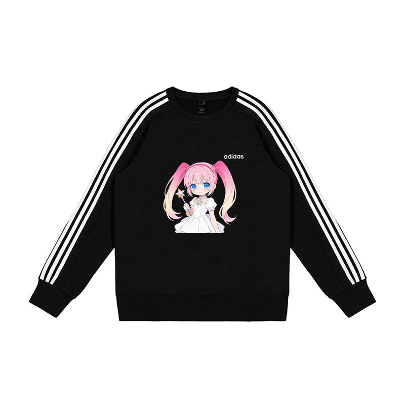 Adidas Adidas Sweatshirts Men's Black Crew Neck Moderate