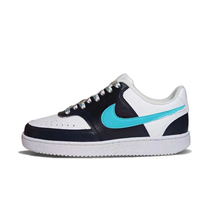 Nike Nike Court Vision 1 Slip Resistant Low top Skateboard Shoes Unisex Black White Blue