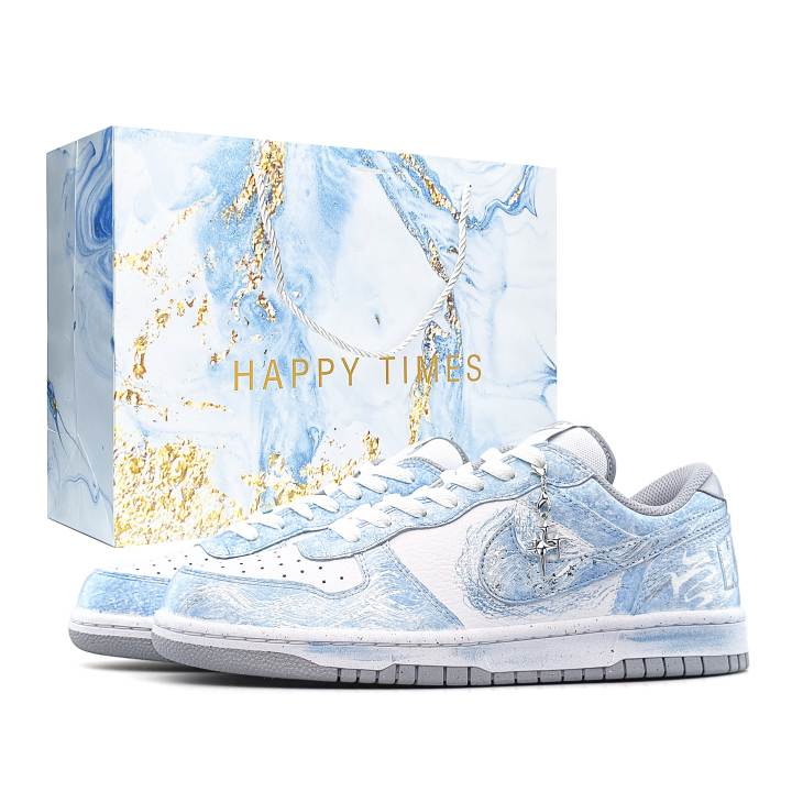Nike Nike Big Special Shopping Bag Low top Skateboard Shoes Men's White Gray Blue
