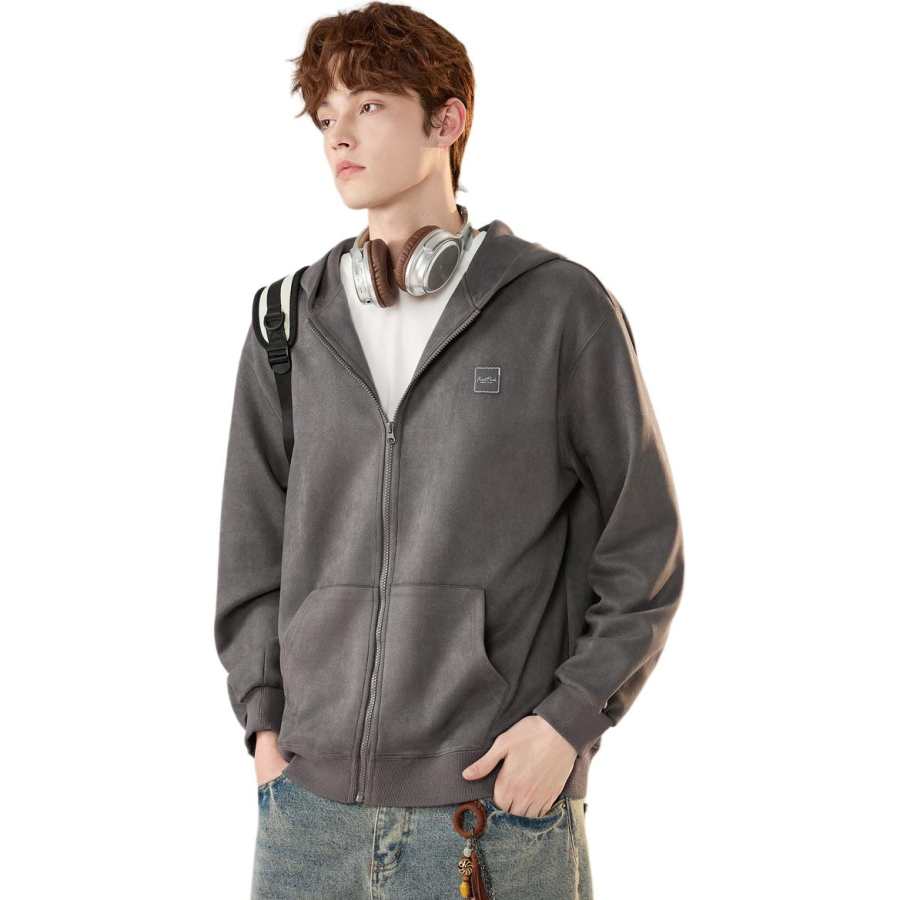 Tonlion Jackets Men's Dark Gray Hooded Moderate Other