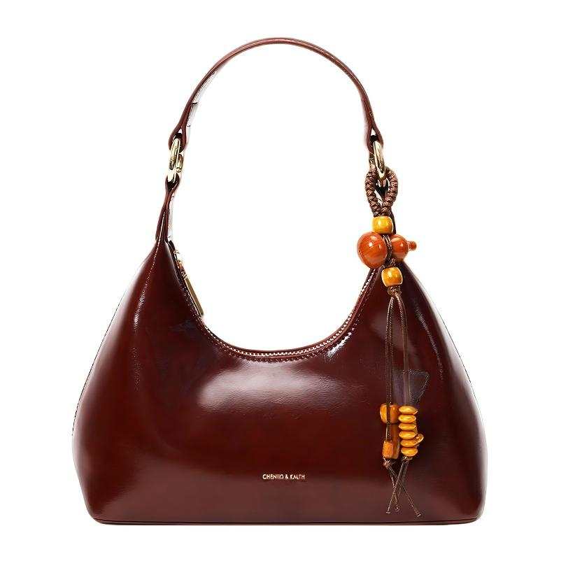 PAYOT Synthetic Leather Hepburn Evening Shoulder Bag Regular Women's Burgundy Brown