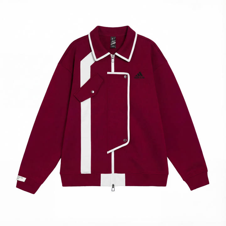 Adidas Adidas Sweatshirts Unisex Red Lapel Moderate Cardigan