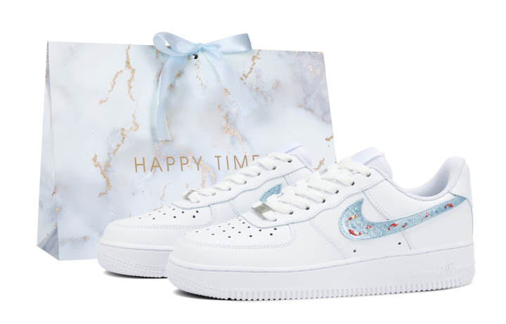 Nike Nike Air Force 1 Low top Skateboard Shoes Women's White Blue