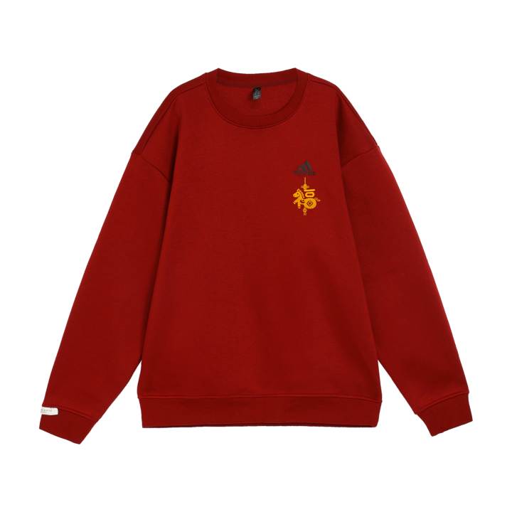 Adidas Adidas LABEL Sweatshirts Unisex Red Crew Neck Moderate Regular