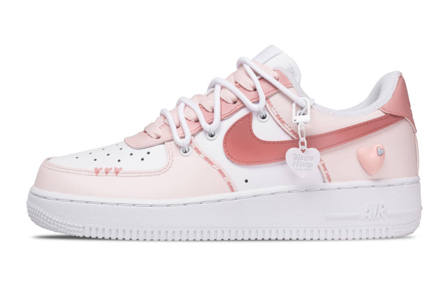 Nike Nike Air Force 1 Heartwarming Girl Leather Coverage Slip Resistant And Abrasion Resistant Low top Skateboard Shoes