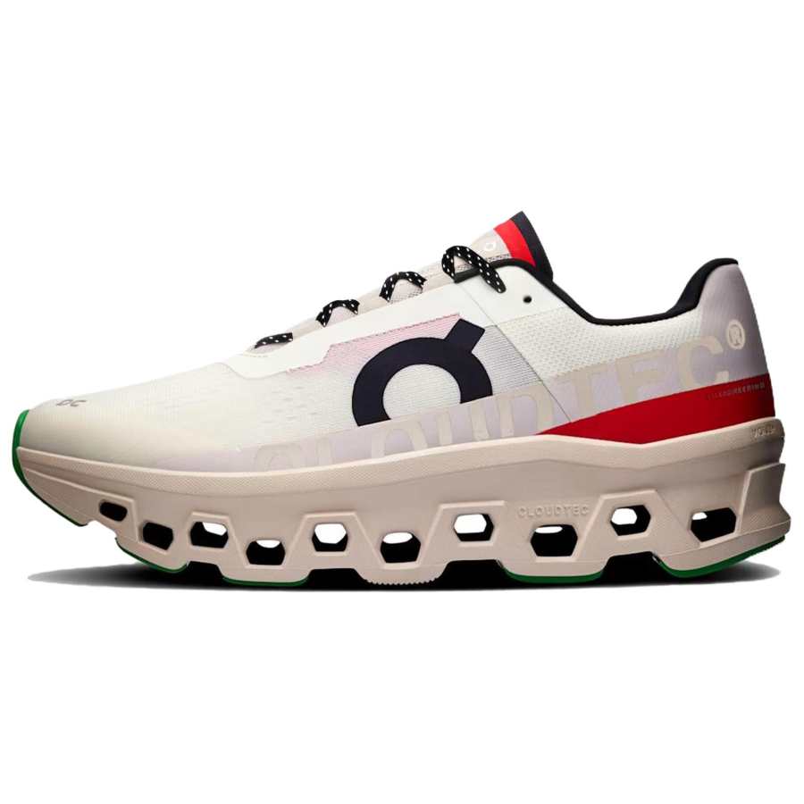 On Cloudmonster Low top CloudTec Cushioning System Casual Long Distance Running Sprint Running Shoes Men's Ecru