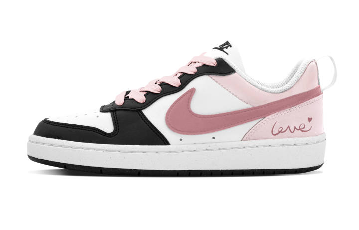 Nike Nike Court Borough DEER Cherry Blossom Pink Leather Abrasion Resistant Slip Resistant Low top Skateboard Shoes