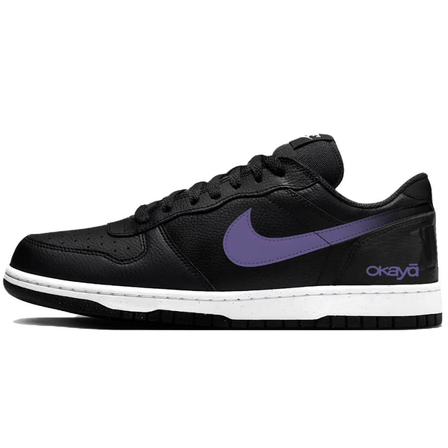 Nike Nike Big Purple Iris Abrasion Resistant Breathable Low top Skateboard Shoes Men's Black Purple