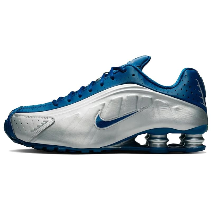 Nike Nike Shox R4 Comfortable Running Shoes Men's Silver Blue
