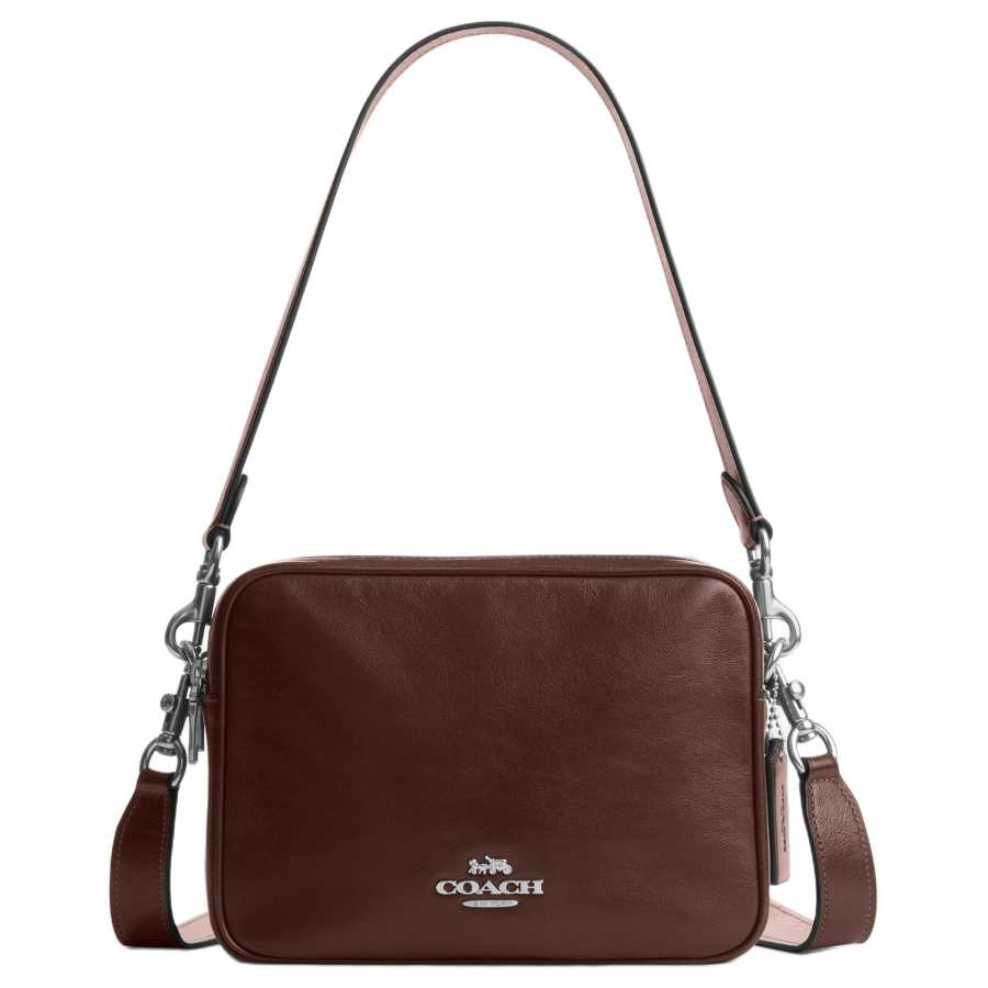 COACH Cow Leather Camera Bag Crossbody Bag Small Women's Maple Brown