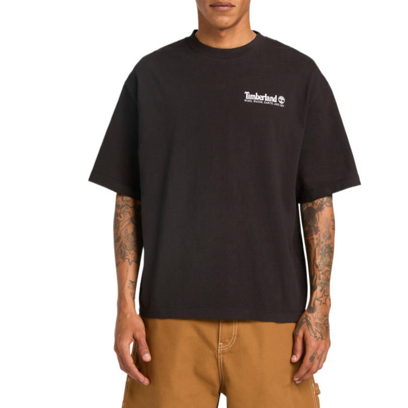 Timberland T Shirts Unisex Black Crew Neck Moderate Straight Fit