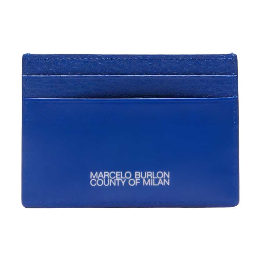 Marcelo Burlon Leather Card Holder Regular Men's Royal Blue