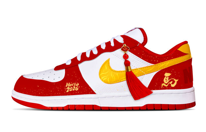 Nike Nike Big Cushioning Abrasion Resistant Slip Resistant Low top Skateboard Shoes Men's Red Gold