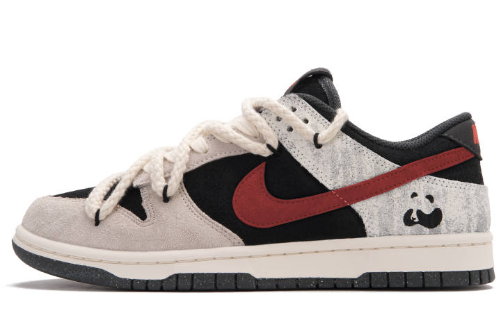 Nike Nike Dunk Panda Player Red Low top Skateboard Shoes Men's Black Gray Red