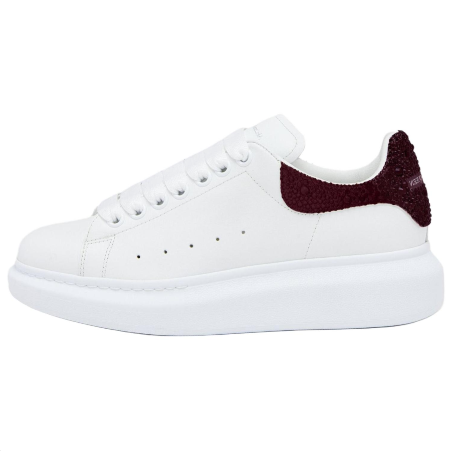 Alexander McQueen Leather Low top Skateboard Shoes Men's White