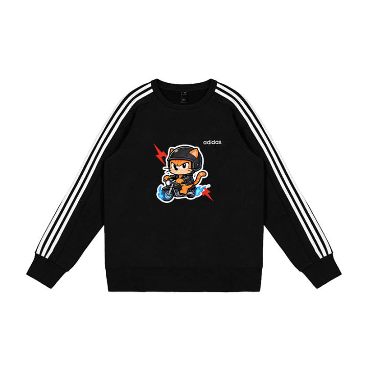 Adidas Adidas Sweatshirts Men's Black Crew Neck Moderate Regular
