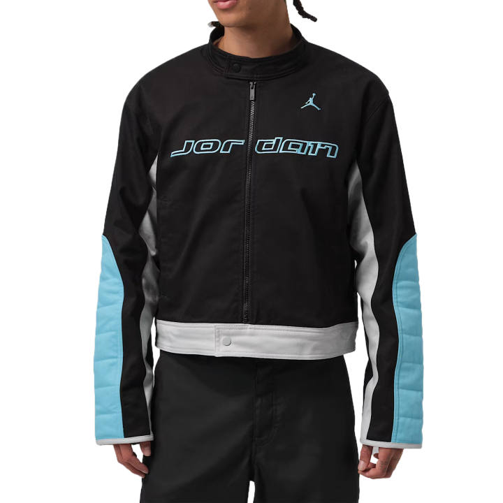 Jordan Jordan Brooklyn Puffer Jackets Men's Black/Blue Ice/Pure Platinum/Blue Ice Stand Collar Moderate Other