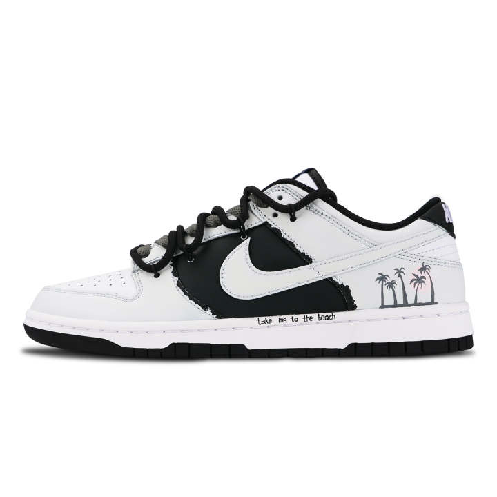 Nike Nike Dunk Black White BEACH Abrasion Resistant Slip Resistant Low top Skateboard Shoes Unisex Gray