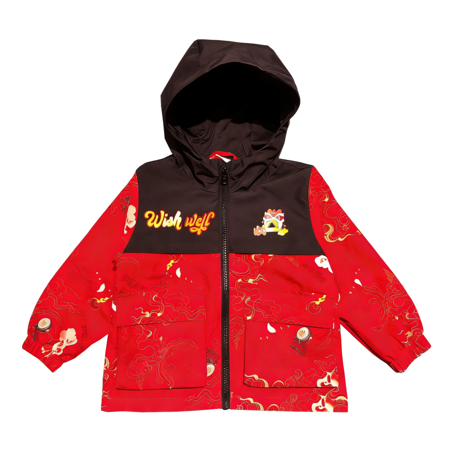 PEAK Trench Coat Fleece Lined Hooded Zippers Children Aged 3 7 Years Old