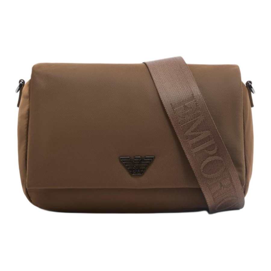 EMPORIO ARMANI Nylon Crossbody Bag, Shoulder Bag Men's Brown