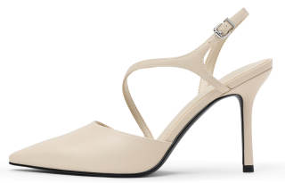 CHARLES&KEITH Small Ck PU, Textile Slim Heel High Heels 9cm Women's