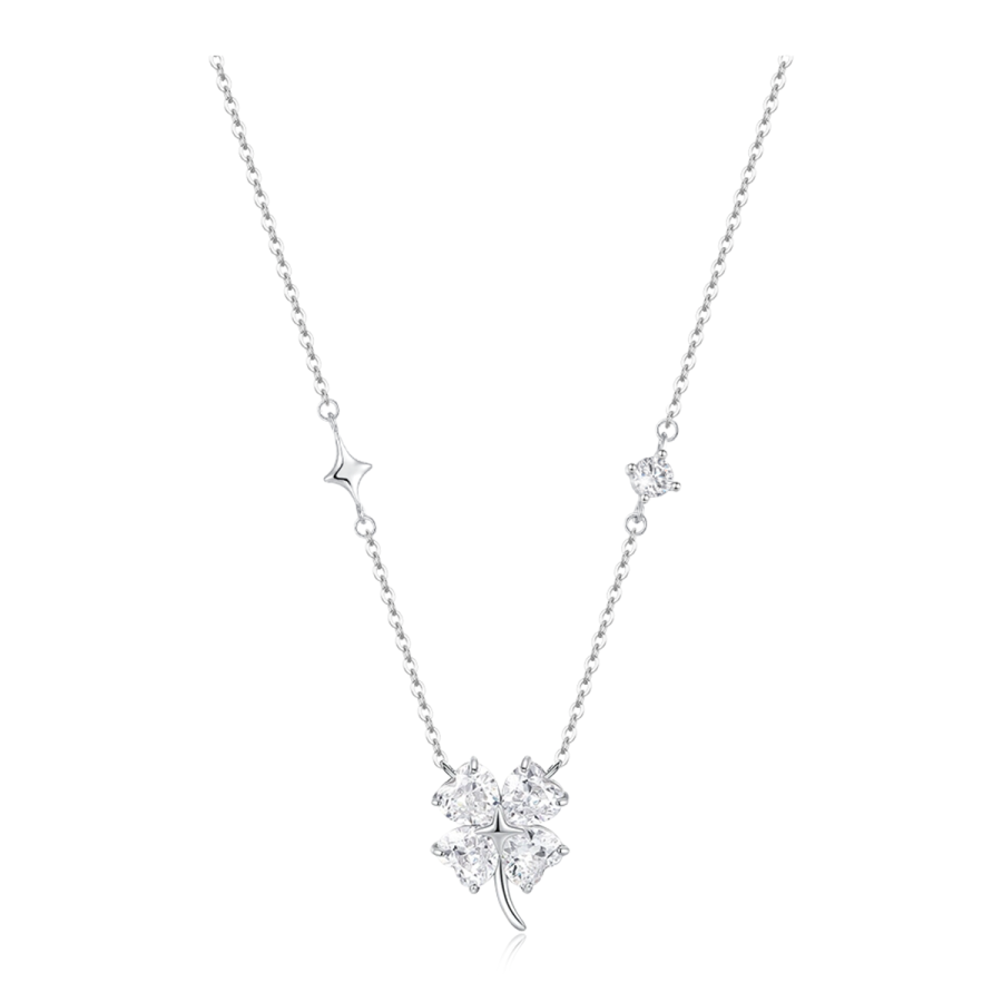 Barbie 999 Fine Silver Synthetic Cubic Zirconia Necklaces Women's