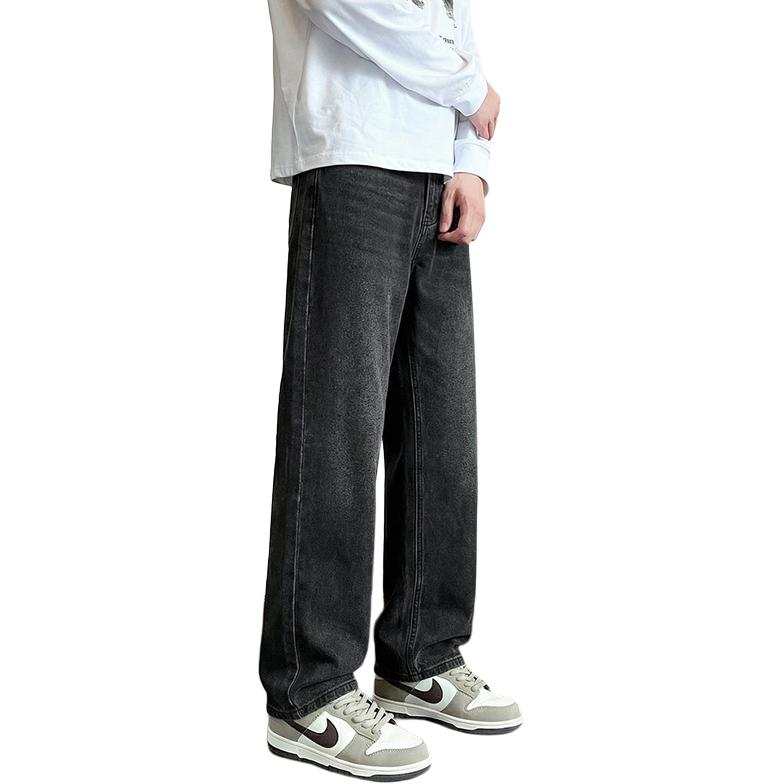Tonlion Jeans Unisex Black Moderate Wide Leg Pants