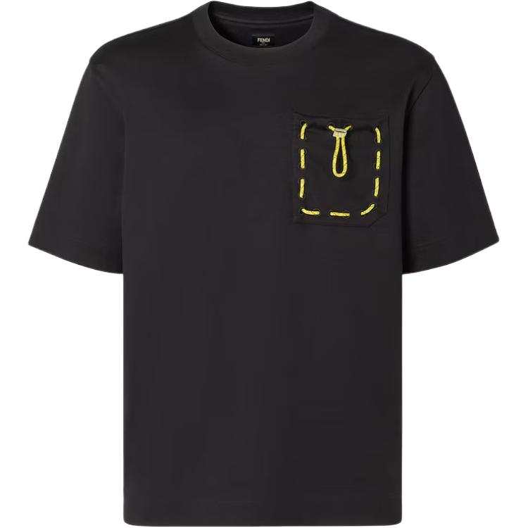 Fendi Drawstring Detailed Crewneck T-Shirt