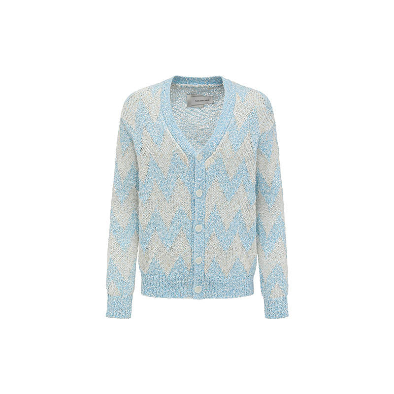 Feng Chen Wang Knitwear Unisex Blue V Neck Moderate