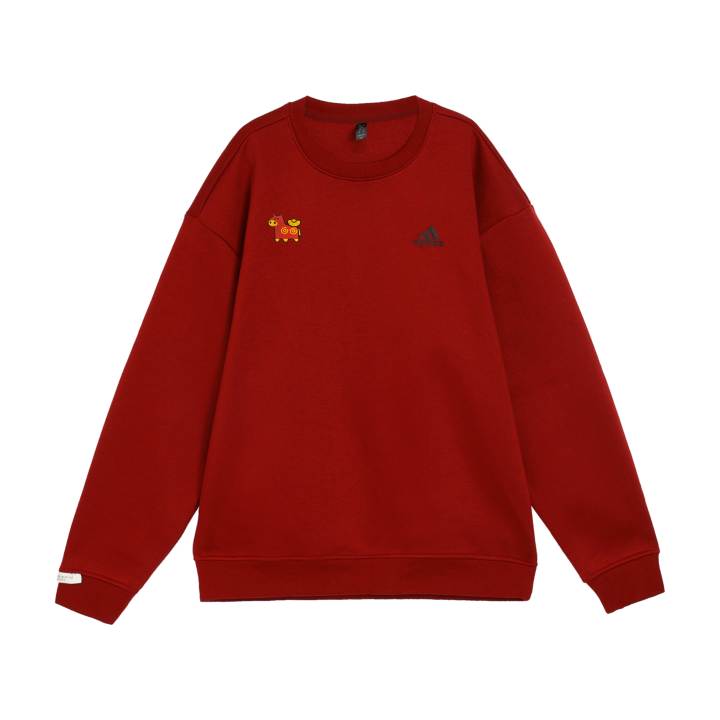 Adidas Adidas LABEL Sweatshirts Unisex Red Crew Neck Moderate Regular