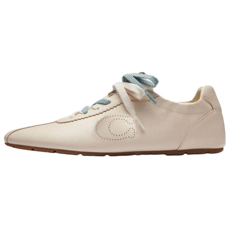 COACH Leather Low top Casual Shoes Men's Chalk White
