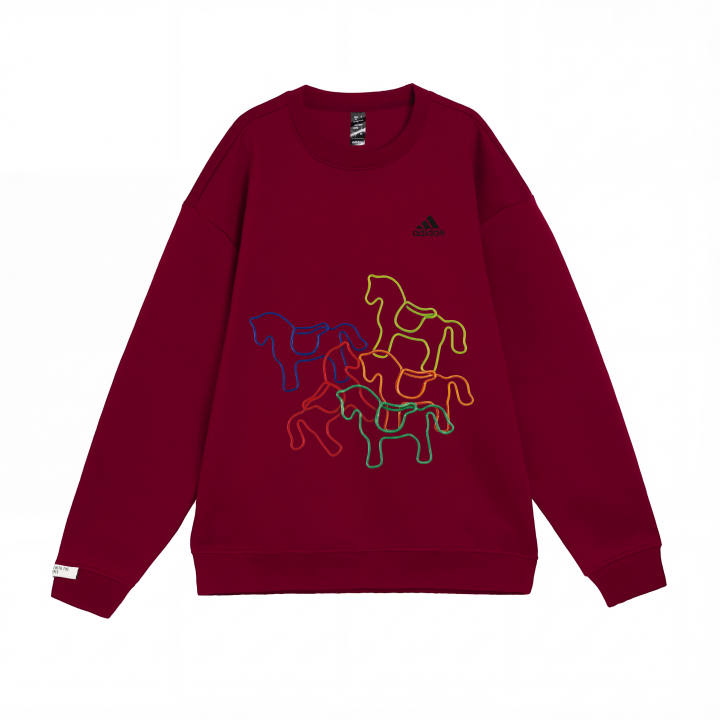 Adidas Adidas Sweatshirts Unisex Red Crew Neck Moderate Regular