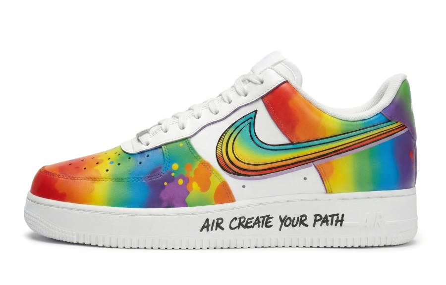 Nike Nike Air Force 1 Walking Planet, Rainbow Graffiti Slip Resistant Slip Resistant Low top Skateboard Shoes Men's