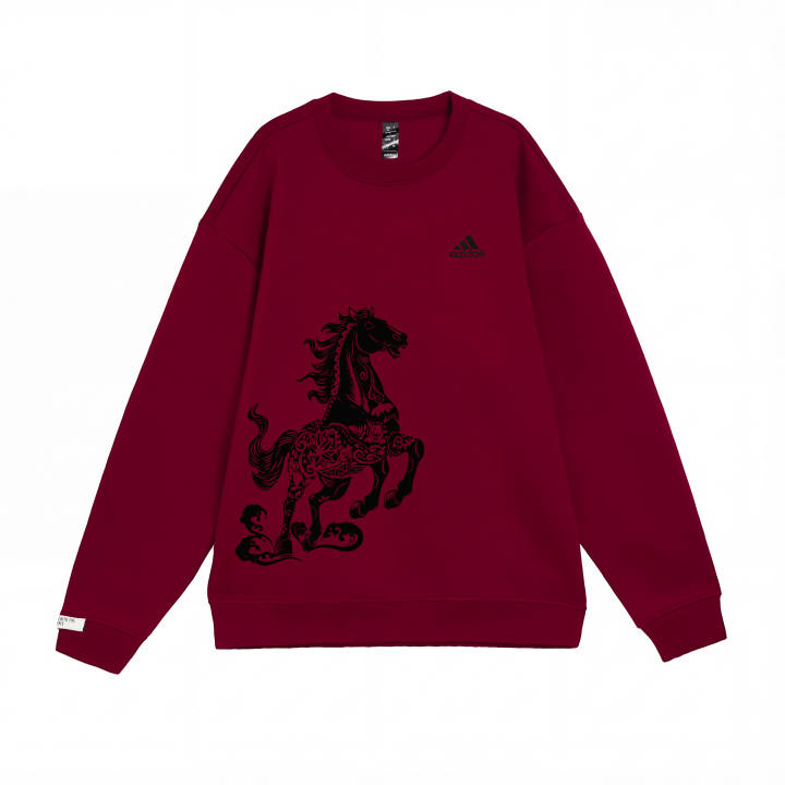 Adidas Adidas Sweatshirts Unisex Red Crew Neck Moderate Regular