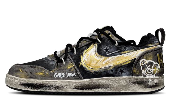 Nike Nike Court Borough Low top Skateboard Shoes Men's Black Gold