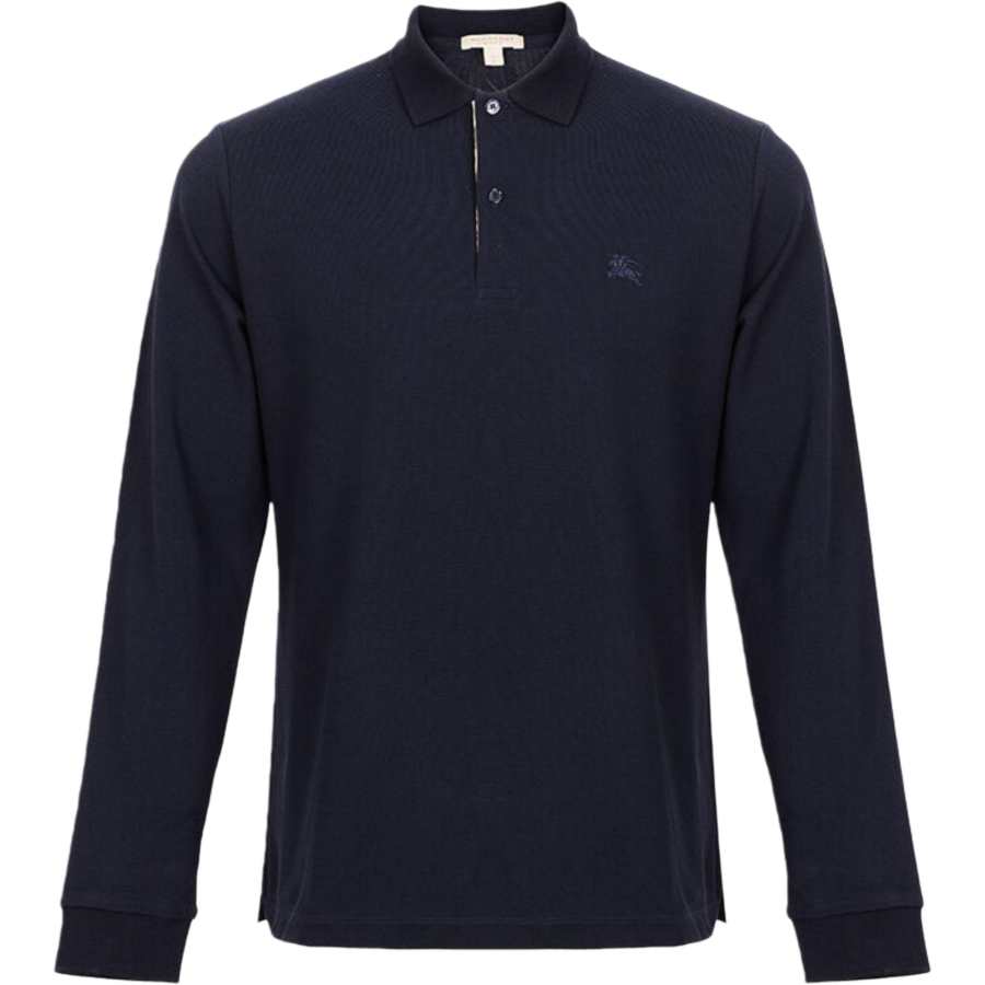 Burberry Polo Shirts Men's Blue Polo Collar Moderate Straight Fit
