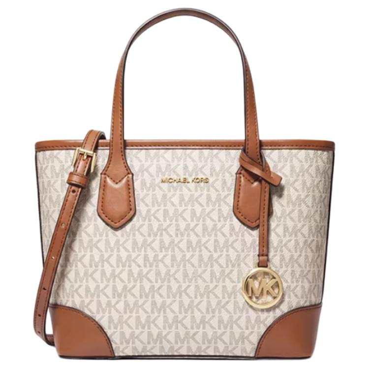 MICHAEL KORS Eva PVC Tote Handbag Mini Women's Vanilla White