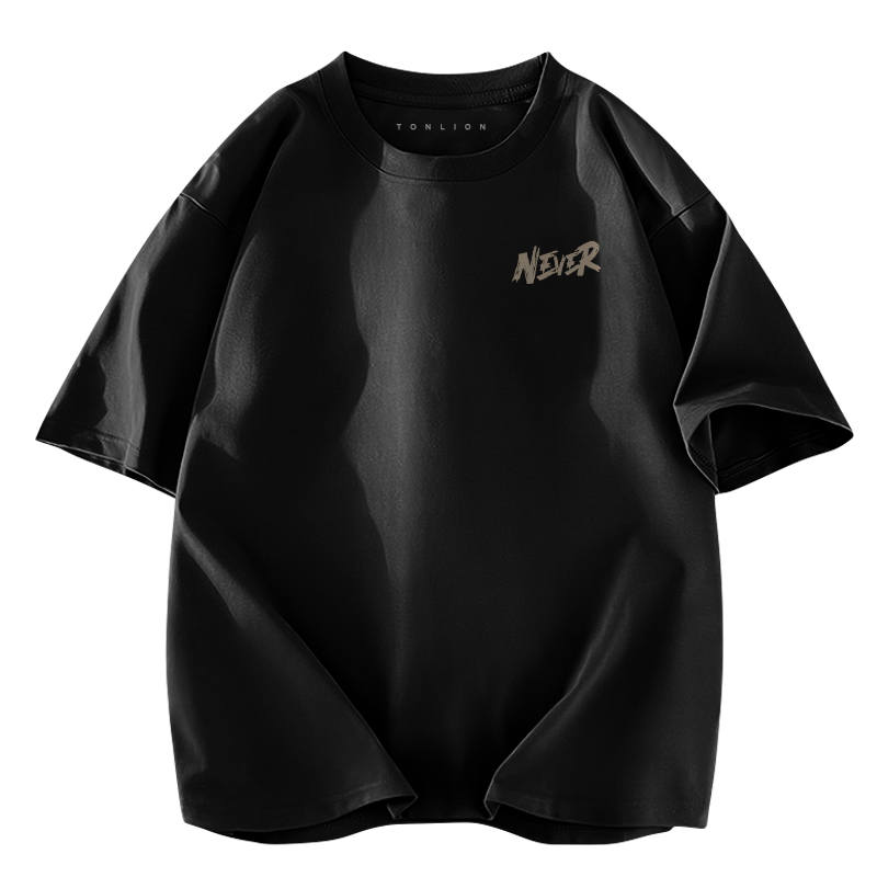 Tonlion T Shirts Unisex Crew Neck Moderate Straight Fit
