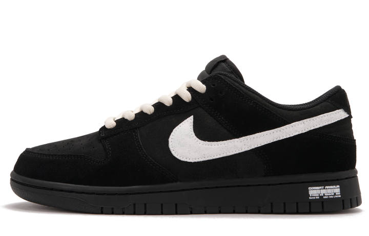 Nike Nike Dunk Black Record Abrasion Resistant Abrasion Resistant Low top Skateboard Shoes Unisex Black White