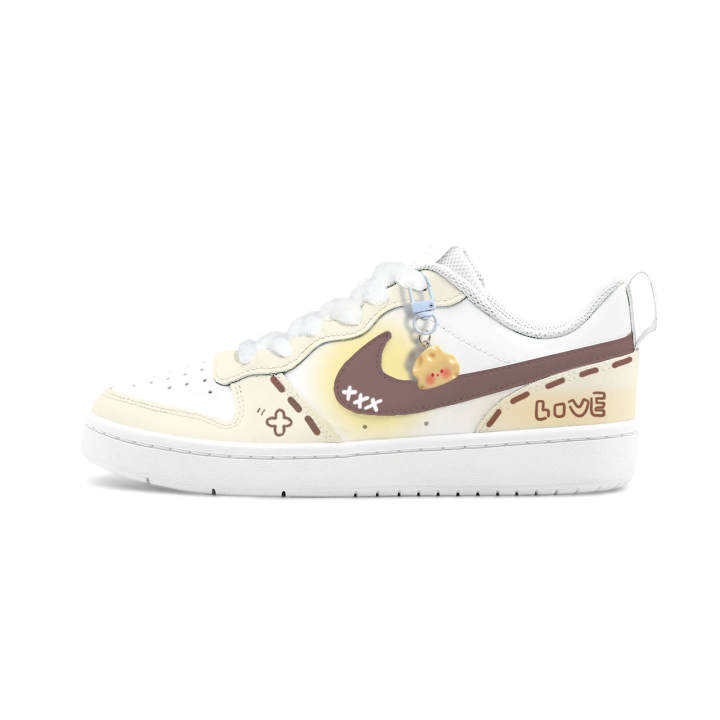 Nike Nike Court Borough Big Fish Manufacturing, Cheeses Milk Puff Leather Abrasion Resistant Breathable Low top