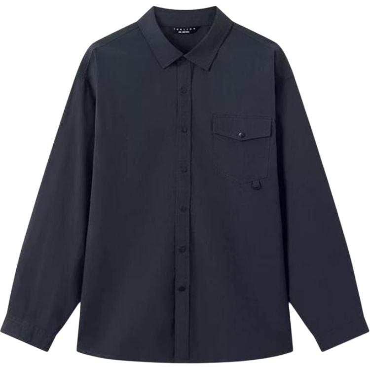 Tonlion Shirts Men's Dark Gray Lapel Moderate Workwear