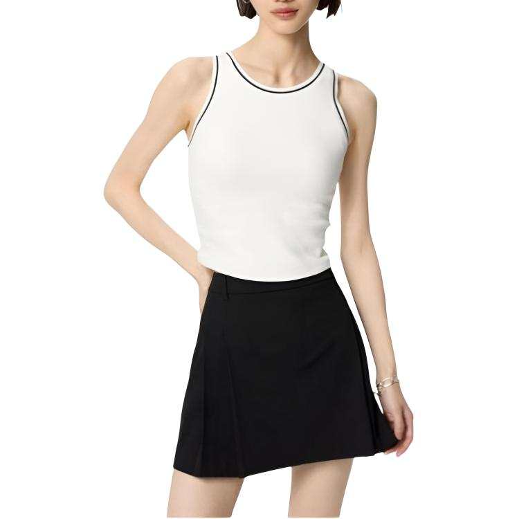 UNIQLO Tank Tops Women's White Crew Neck Other