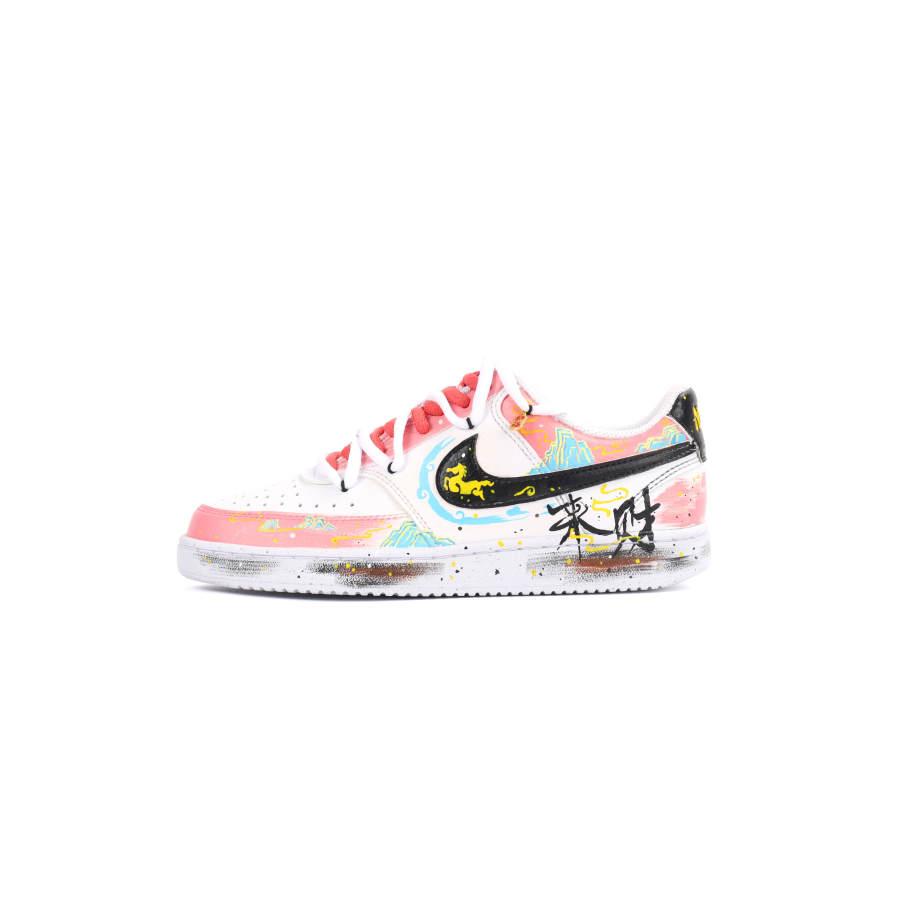Nike Nike Court Vision 1 Ink Wash Printing Horse Slip Resistant Low top Skateboard Shoes Women's